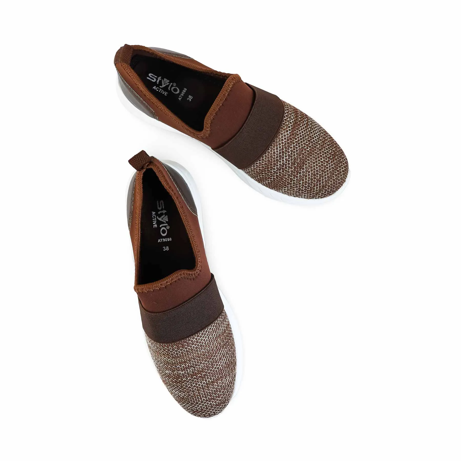 Internal Sling Brown Casual Sneaker For Women AT9098