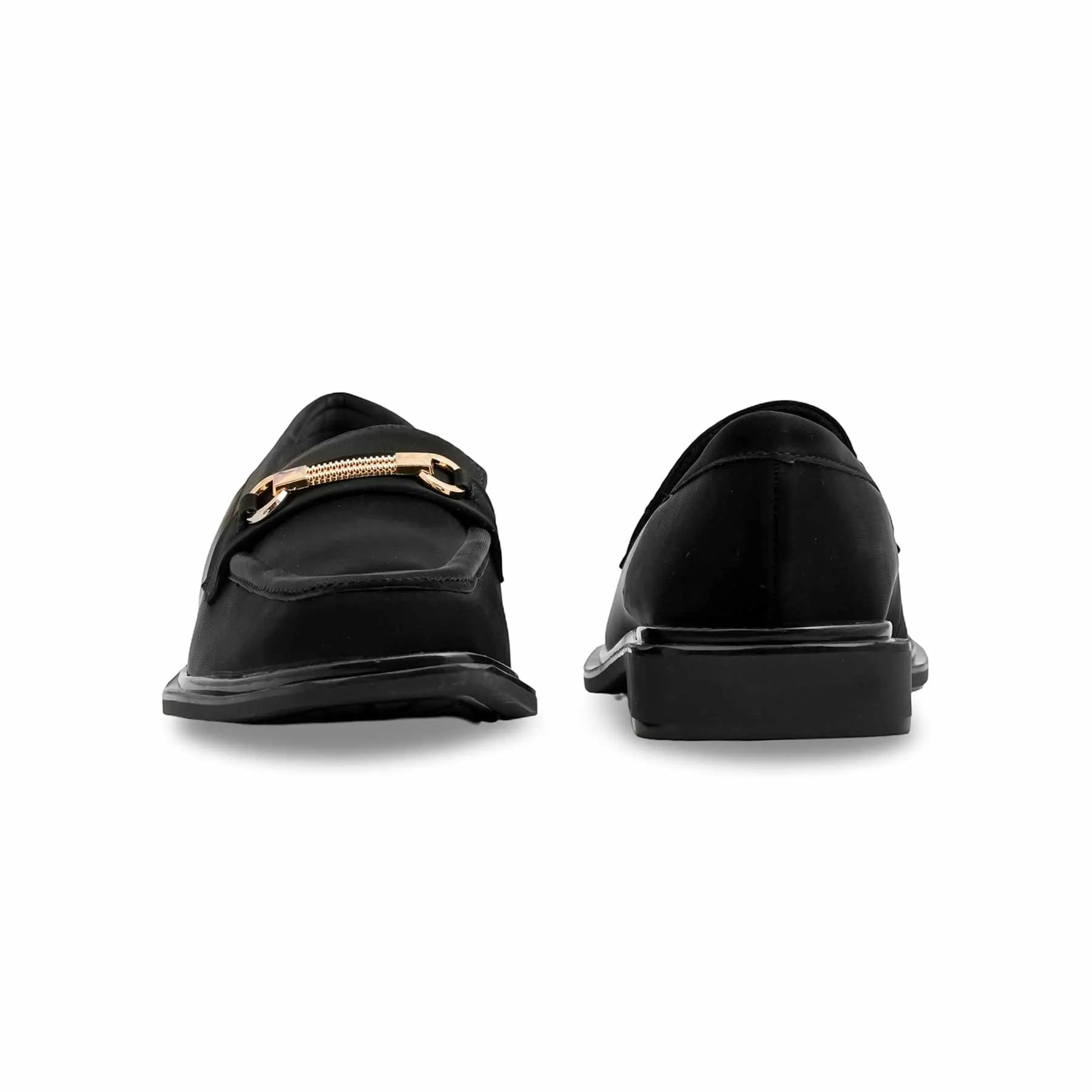 Leather Material Black Moccasin WN4474