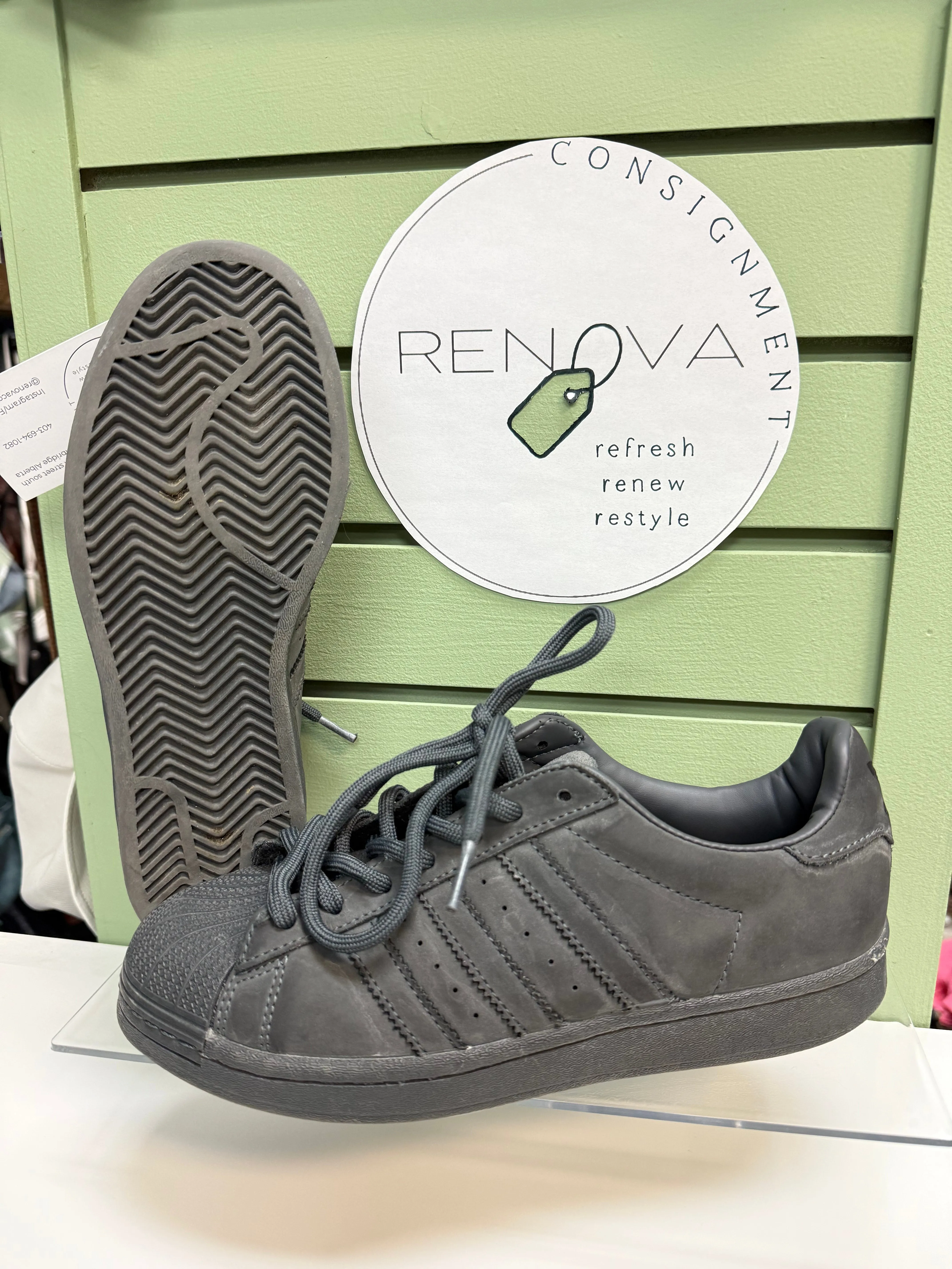 Adidas Grey/Grey Superstar Sneakers (Womens 8) Torsional Rigidity Plate Eco Performance