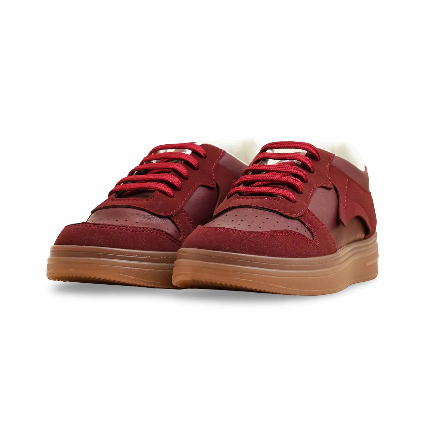 Burgundy Casual Sneaker AT7442 Shock Diffusing Heel