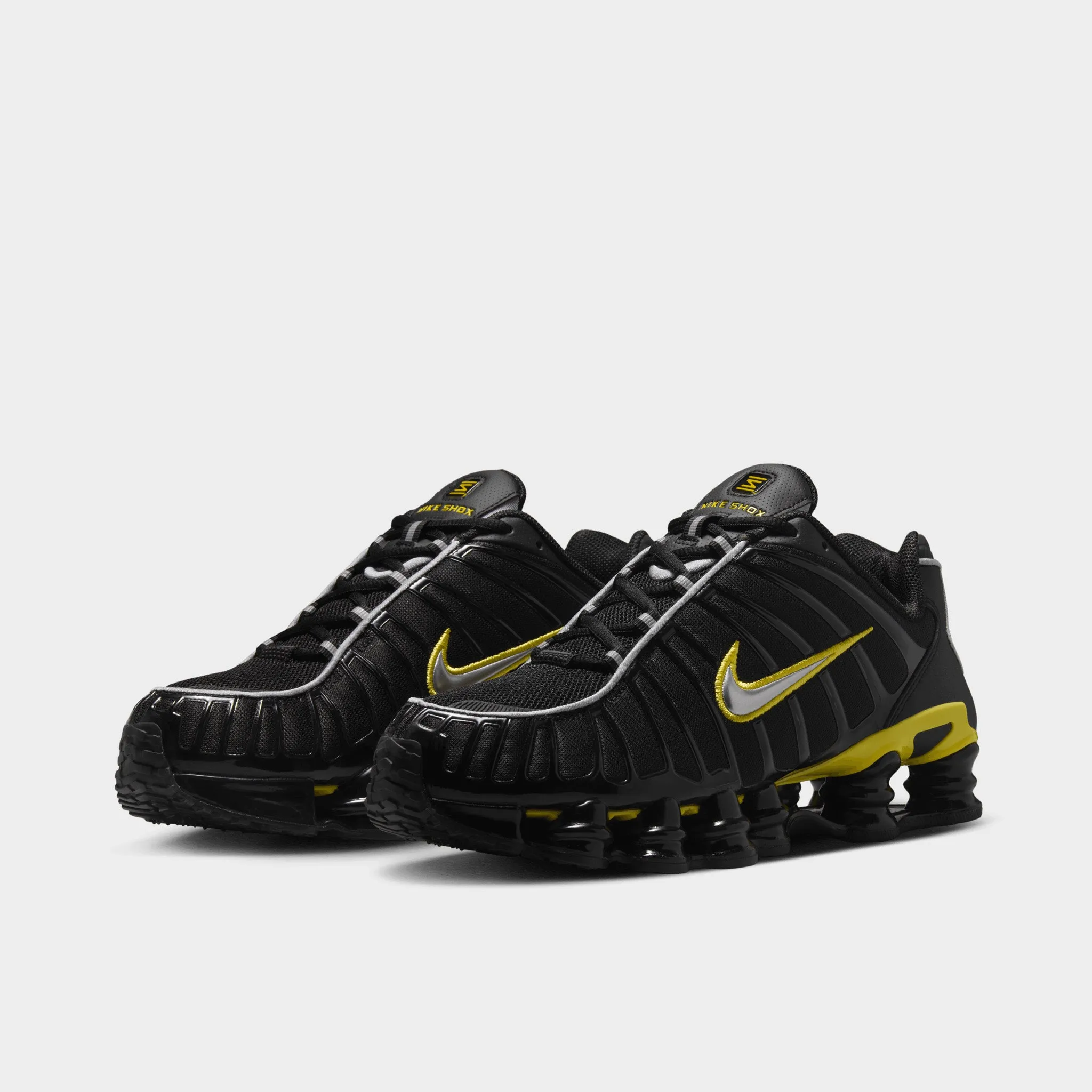 Nike Shox TL Black / Metallic Silver - Dynamic Yellow Cushioned Pace Simple Look