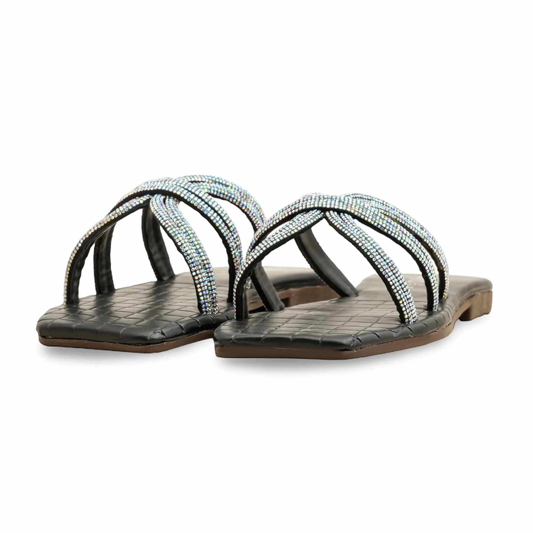 Travel Day Morning Fresh Black Casual Slipper CL2102