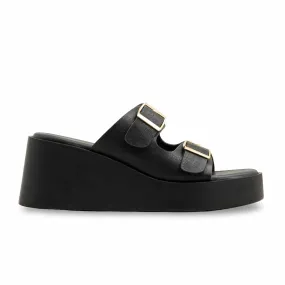 Black Formal Women Slipper PU0390 therapeutic - benefit - level Built-In Support