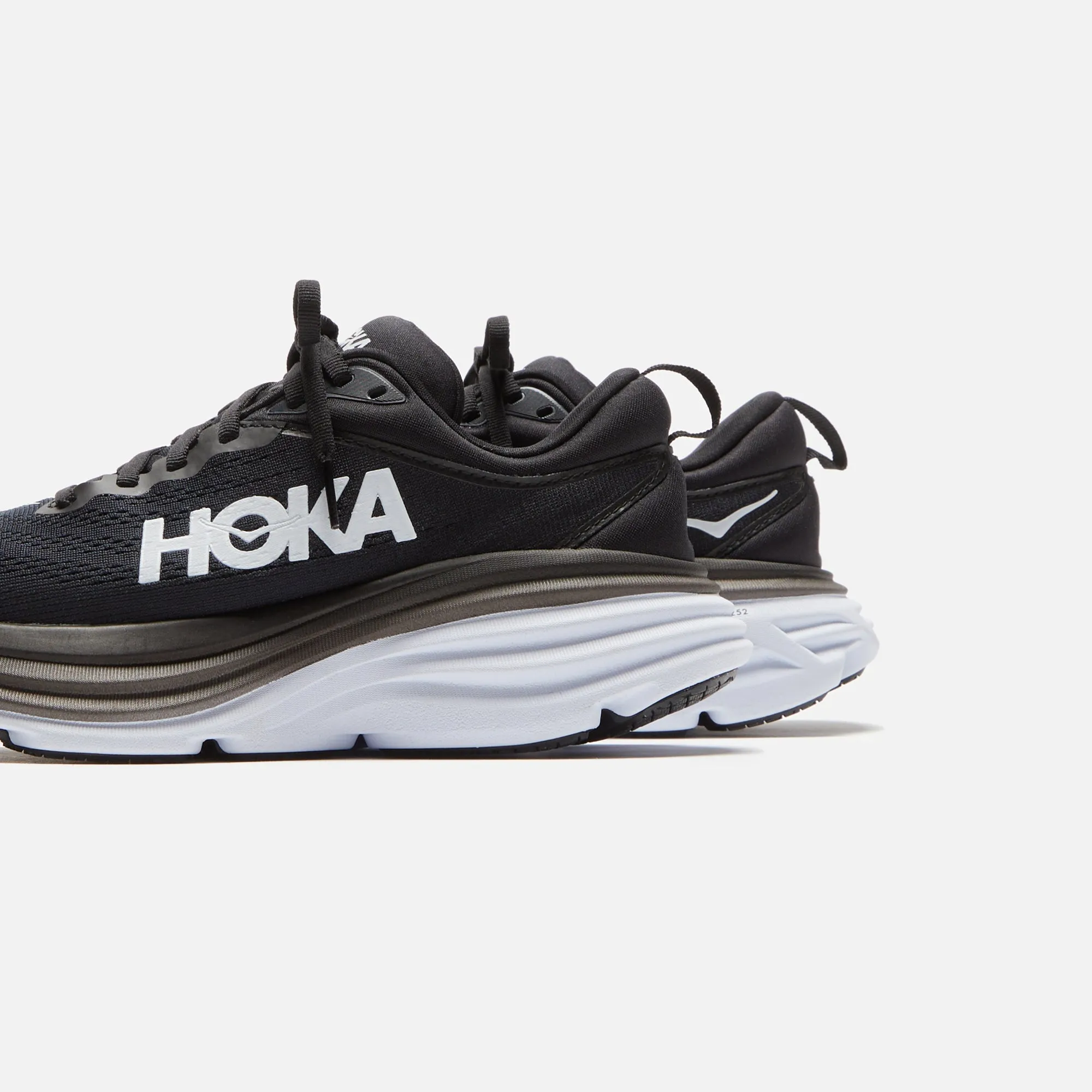 HOKA WMNS Bondi 8 - Black / White Wide Toe Box Design