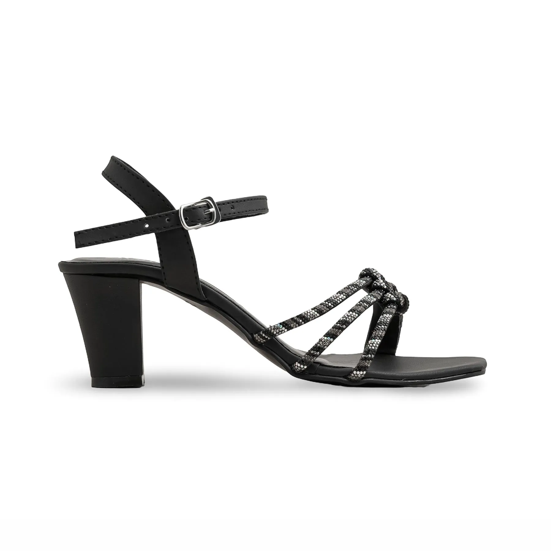 Effortless Style Black Fancy Sandal FN6054