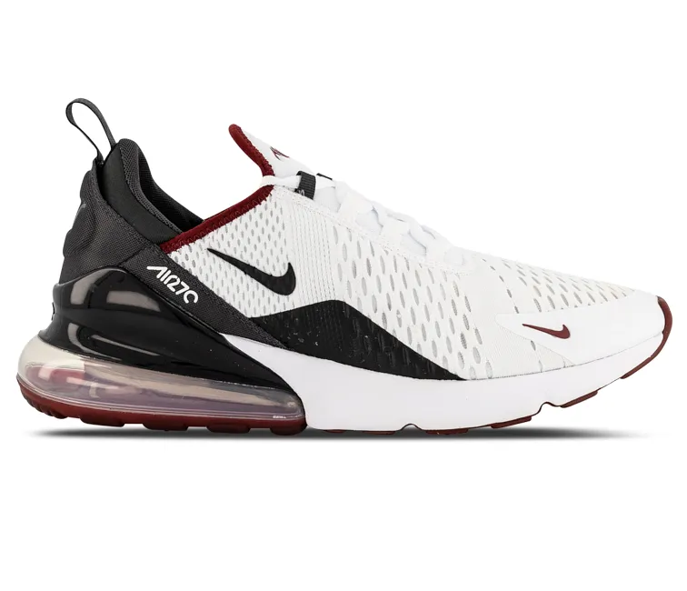 Men's Nike Air Max 270 (Night Maroon/White) Eco Friendly Fabric Reinforced Heel Support