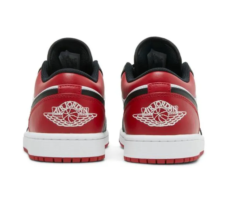 Asymmetric Lacing Designs Anti Static Fabric Men's Nike Air Jordan 1 Low (Bred Toe)