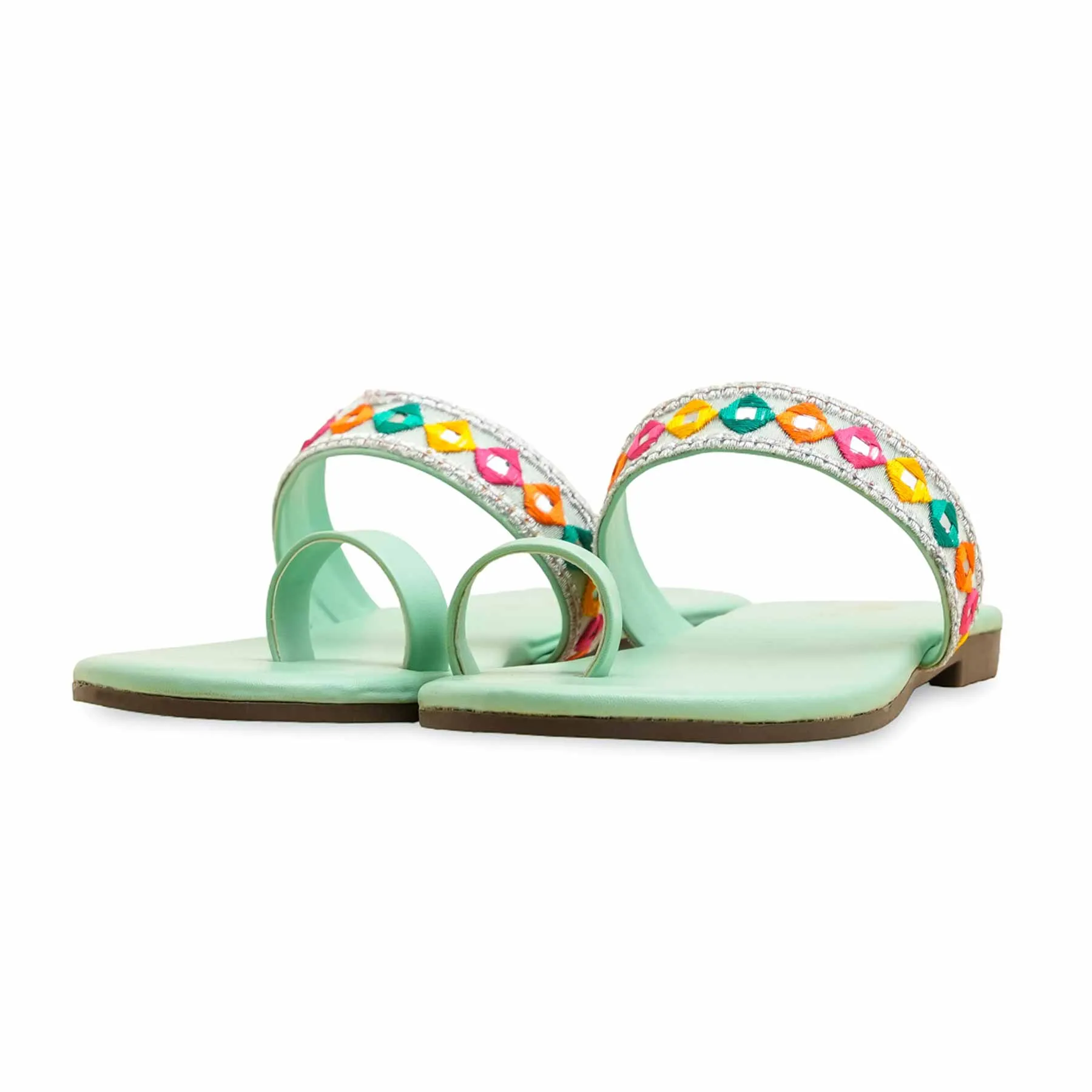 Aqua Green Casual Chappal CL2110 Market Step