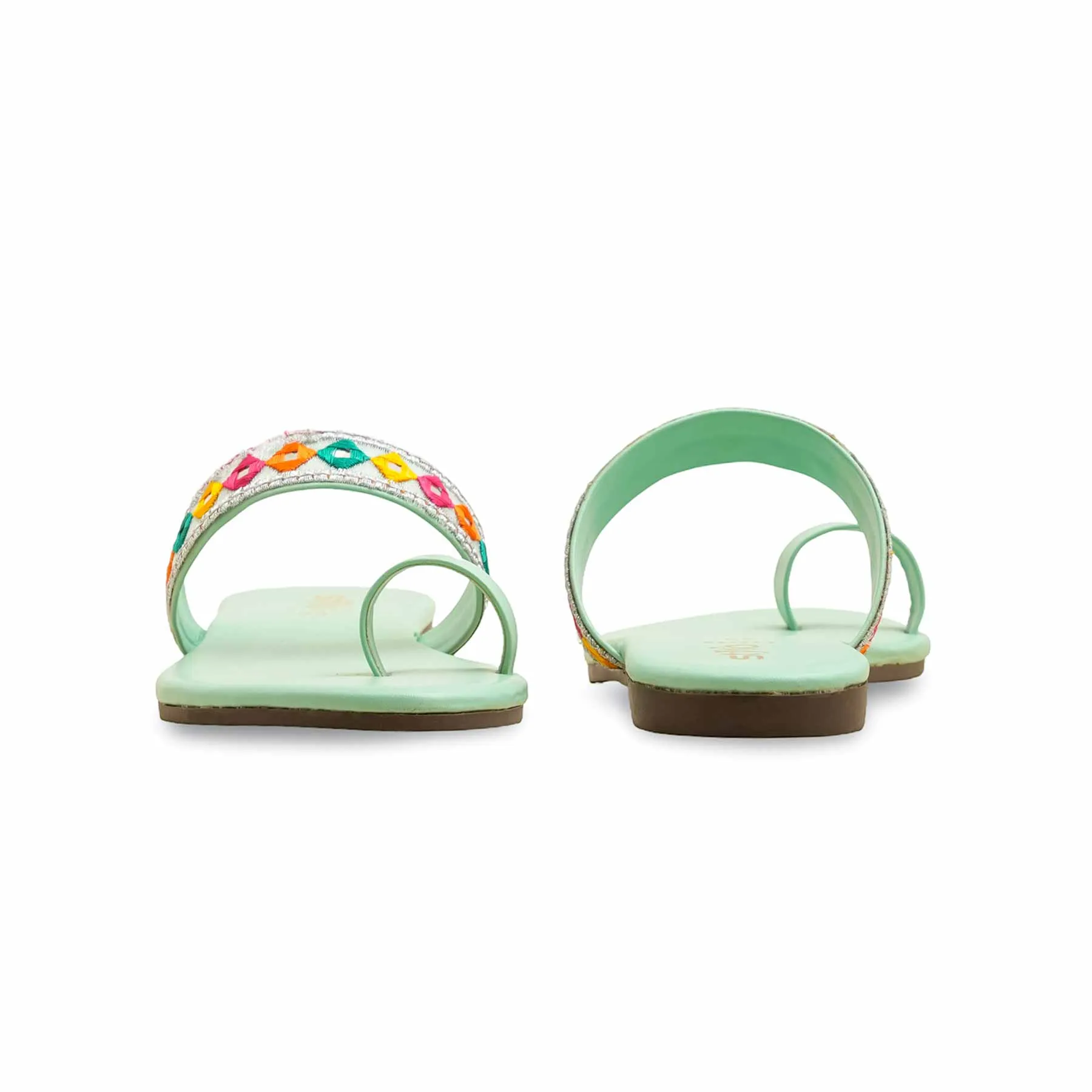 Aqua Green Casual Chappal CL2110 Strap Easy Calm Mind