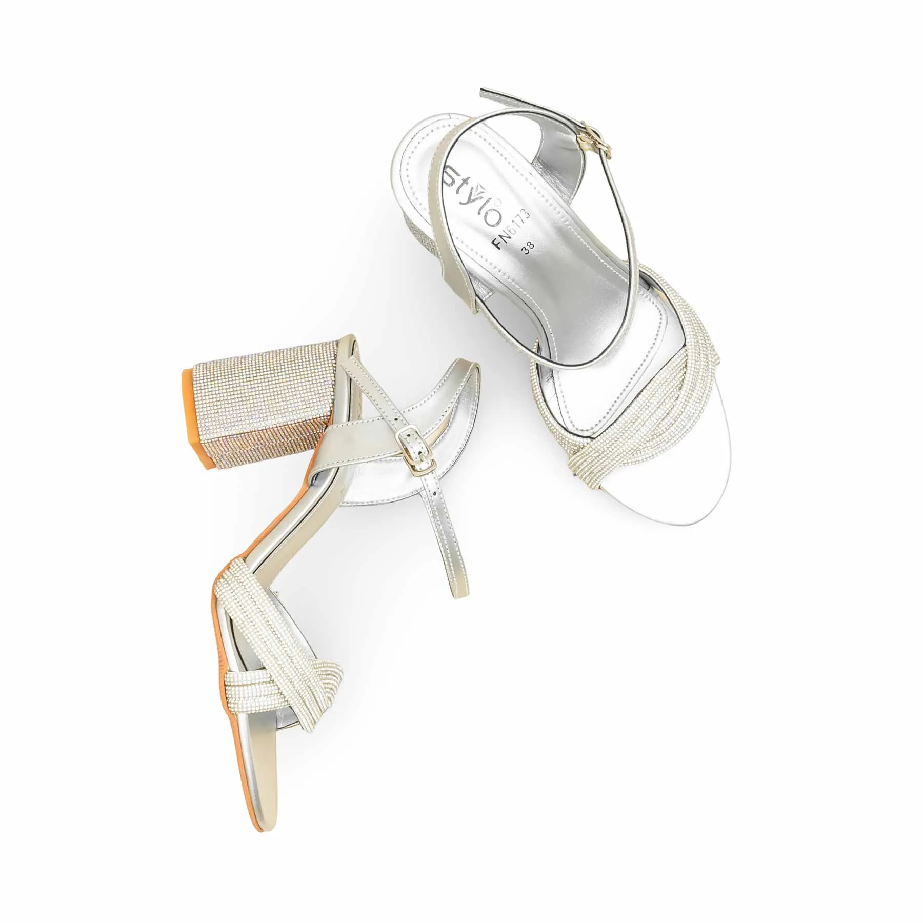 Soft Touch Formal Shoes Silver Fancy Sandal For Women FN6173