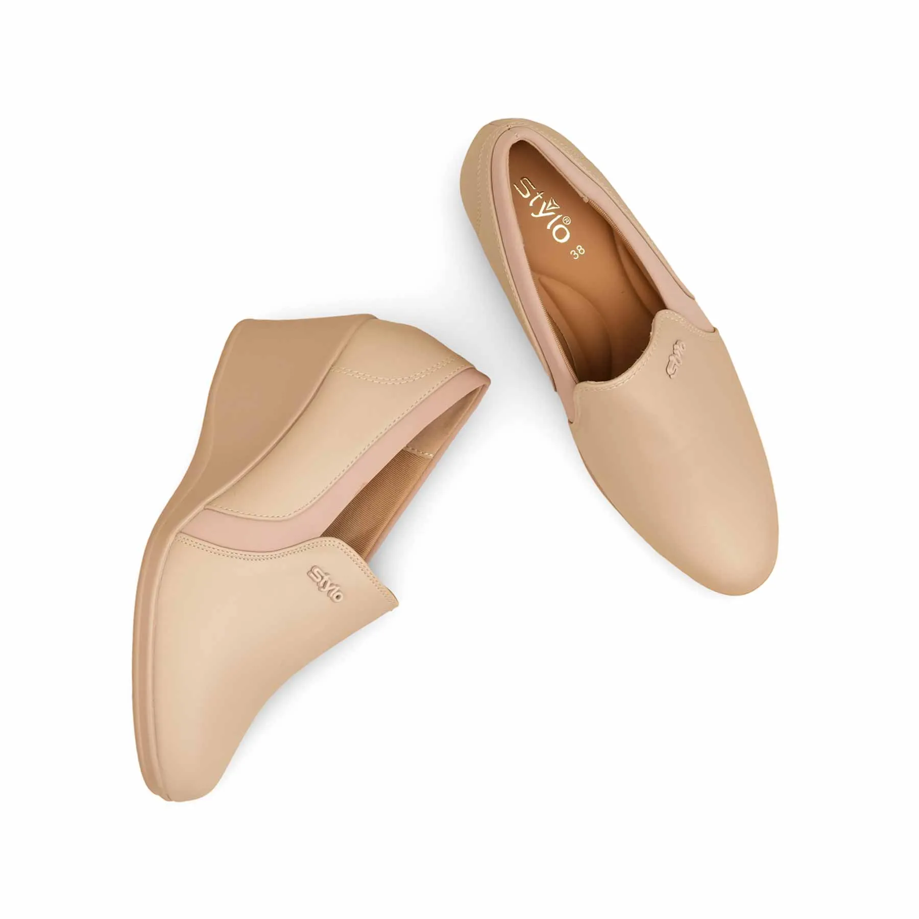 Elegant Comfort Beige Court Shoes For Ladies WN7510