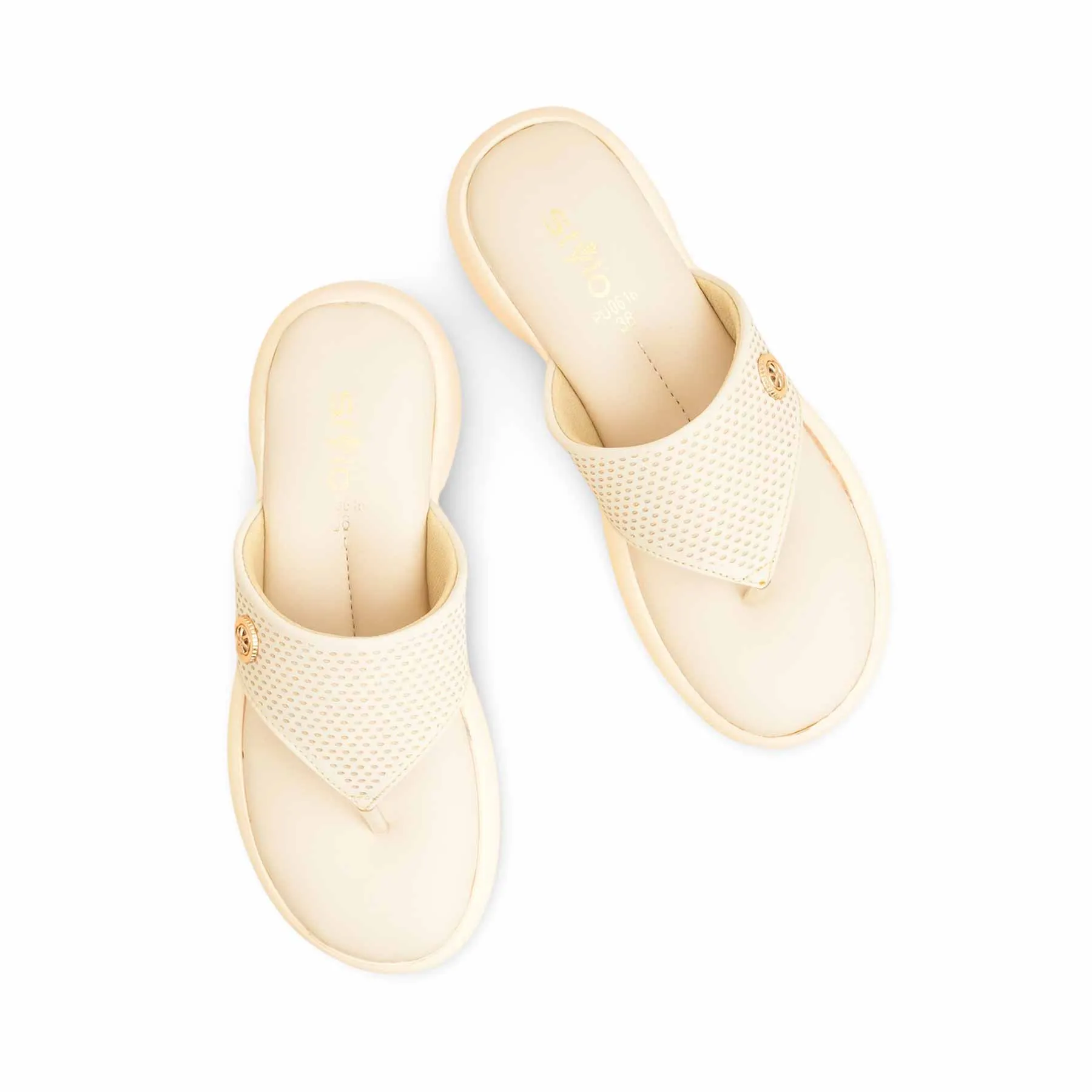 Stable Spark Peep Toe Beige Formal Chappal PU0616