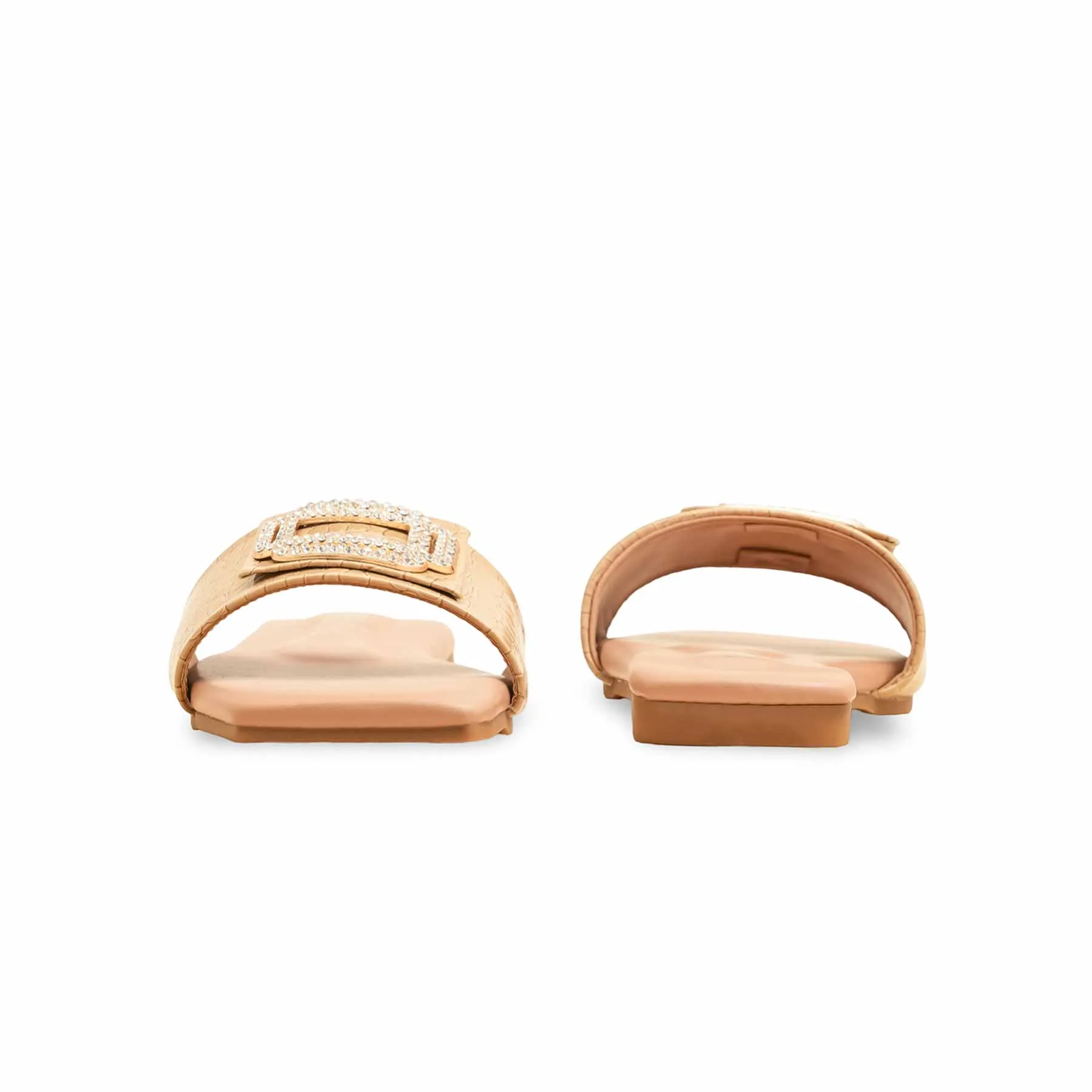 Soft Touch Look Hunt Beige Formal Slipper For Ladies FR8419