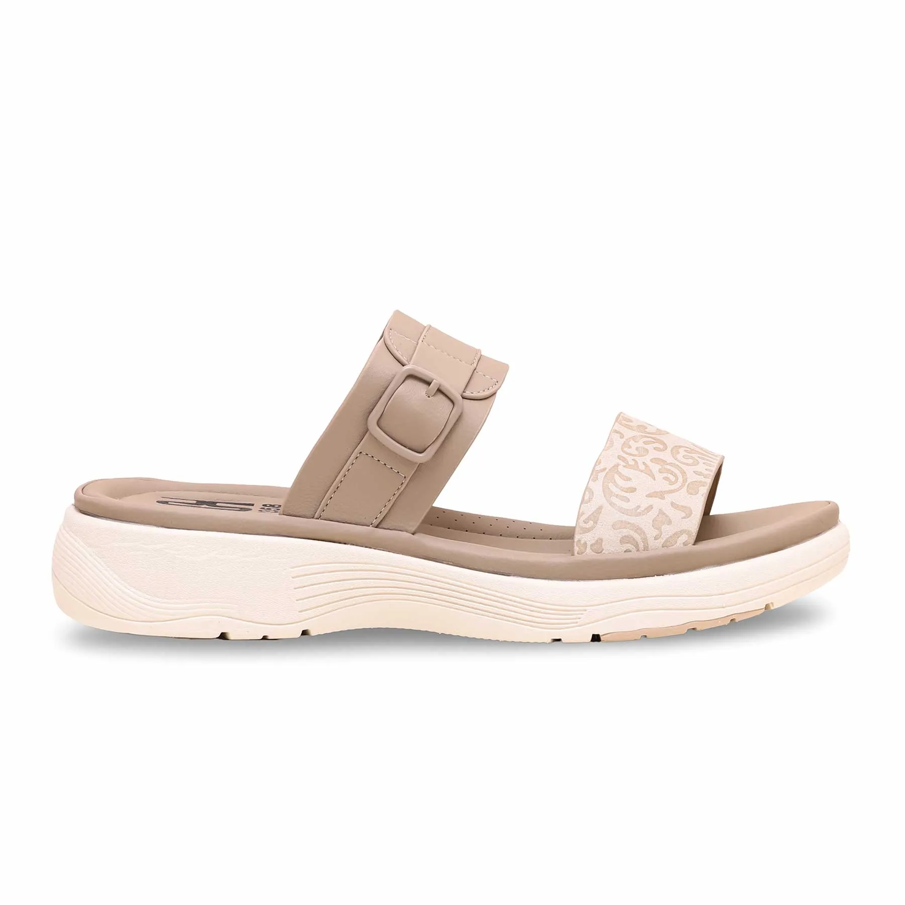 Beige Formal Slipper PU0358 Square Cut High-Quality Material