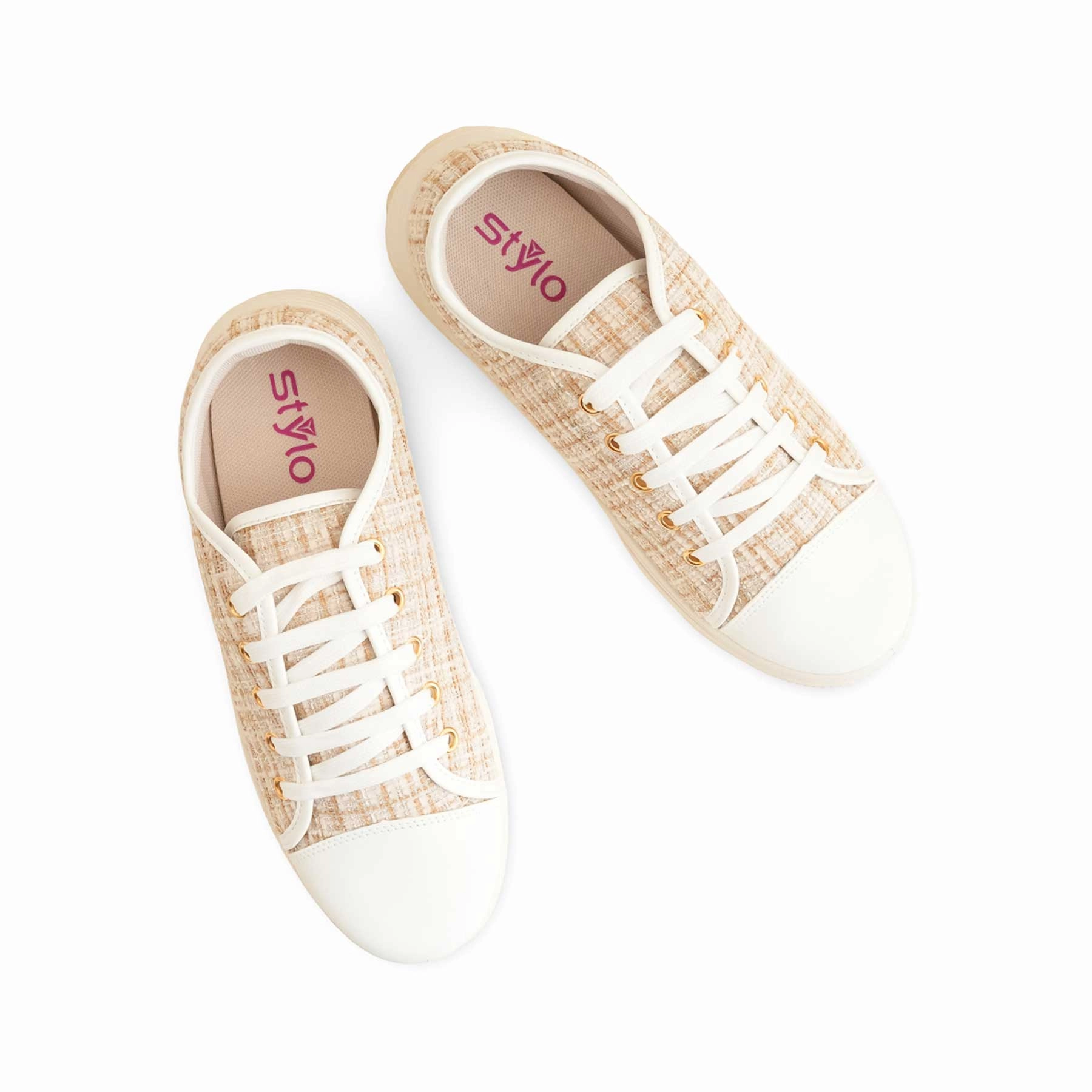 Beige Casual Sneaker For Women AT7408 Comfortable Linings