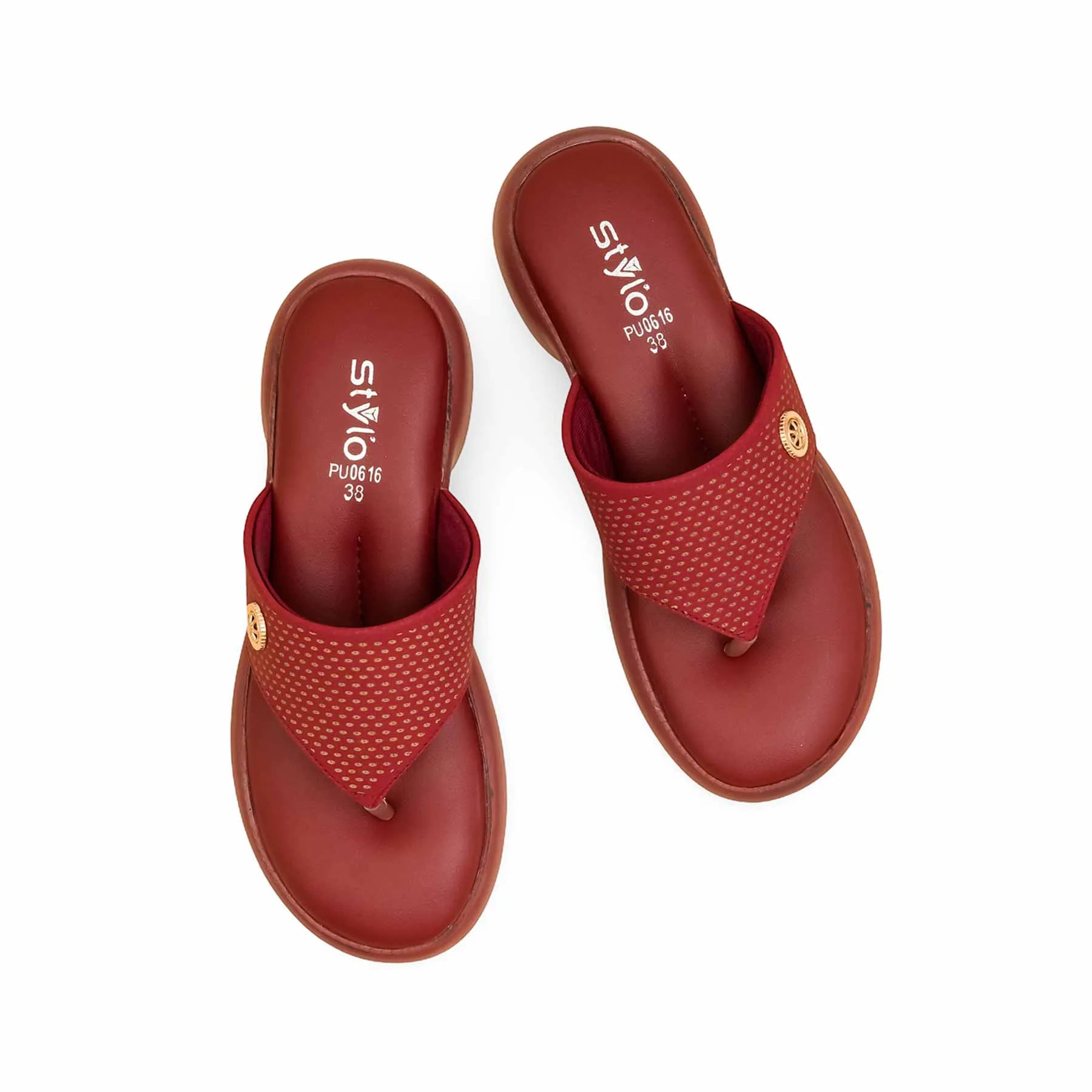 Bespoke Fit Trendy Sandals Maroon Formal Chappal For Ladies PU0616