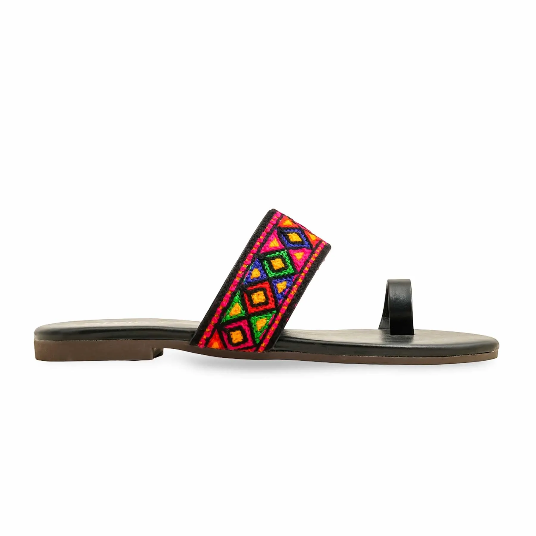 Hill Walk Nature Trek Black Casual Chappal For Women CL2134