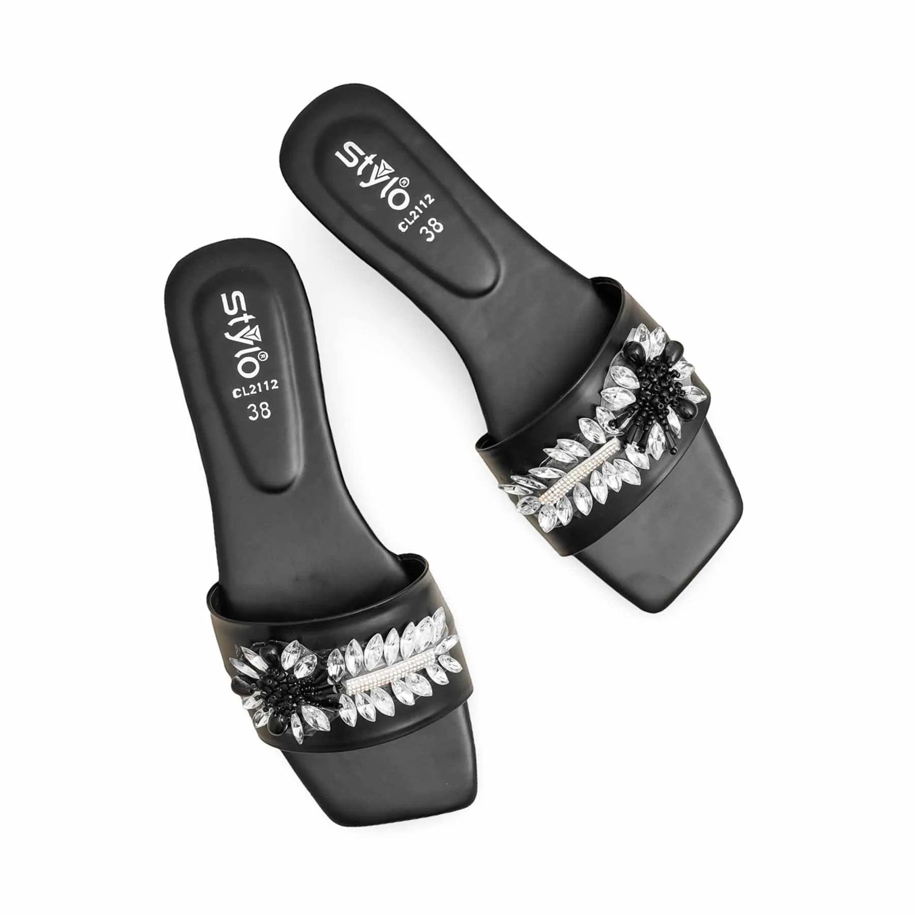 Tea Mood Black Casual Slipper CL2112