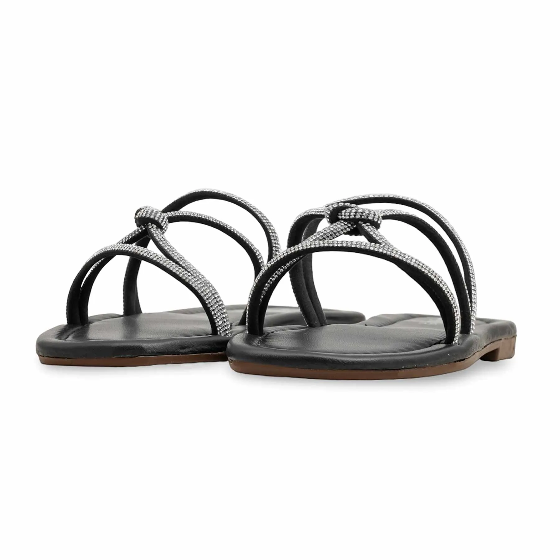 Black Casual Slipper For Ladies CL2087 Marina Glow Chic Minimalist Design