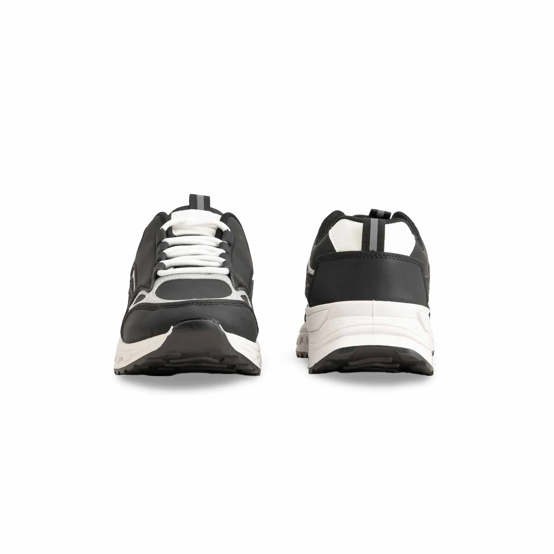 Black Casual Sneaker AT7383 One Piece Upper Design Lightweight Knit Fabric
