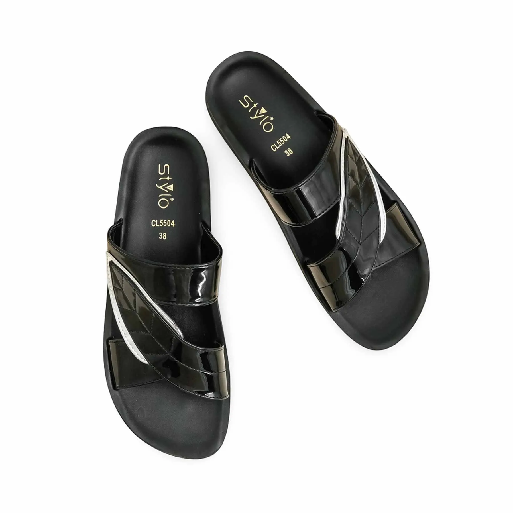 Black Casual Softy CL5504 Elegant Footwear Fragrance Walk