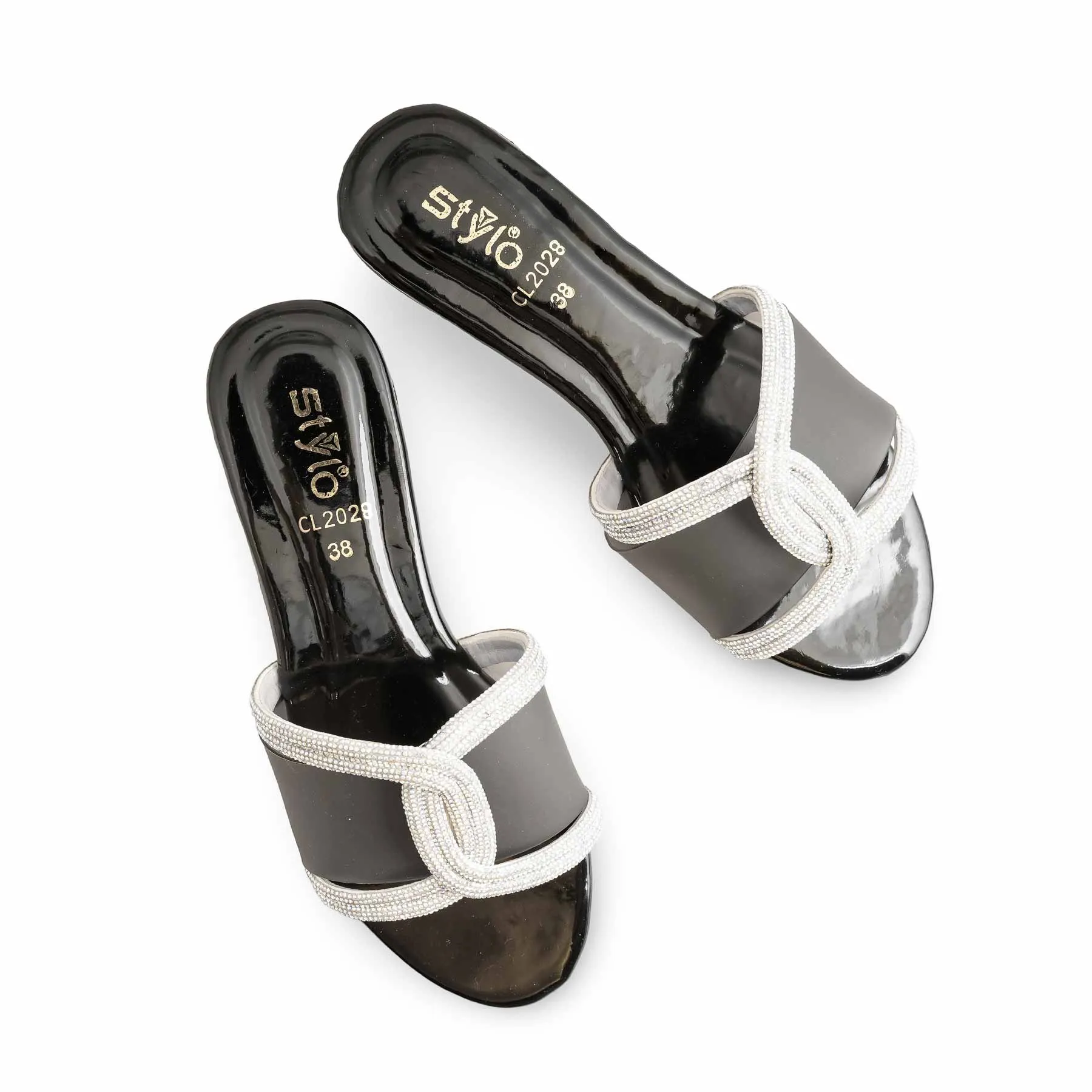 Black Casual Women Slipper CL2028 Comfortable Slip-Ons