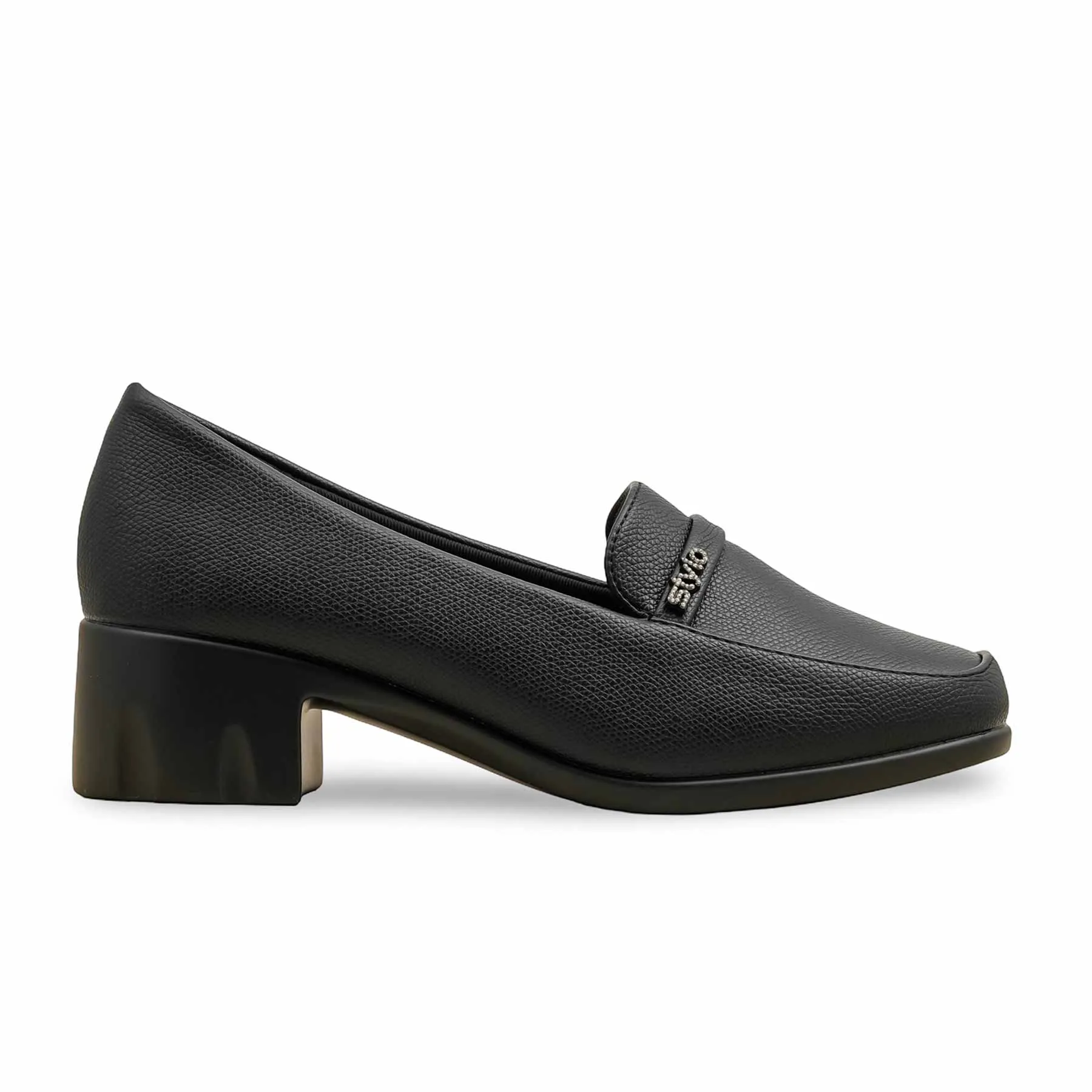 Bold Statement Spotlight Ready Black Court Shoes For Women WN7508