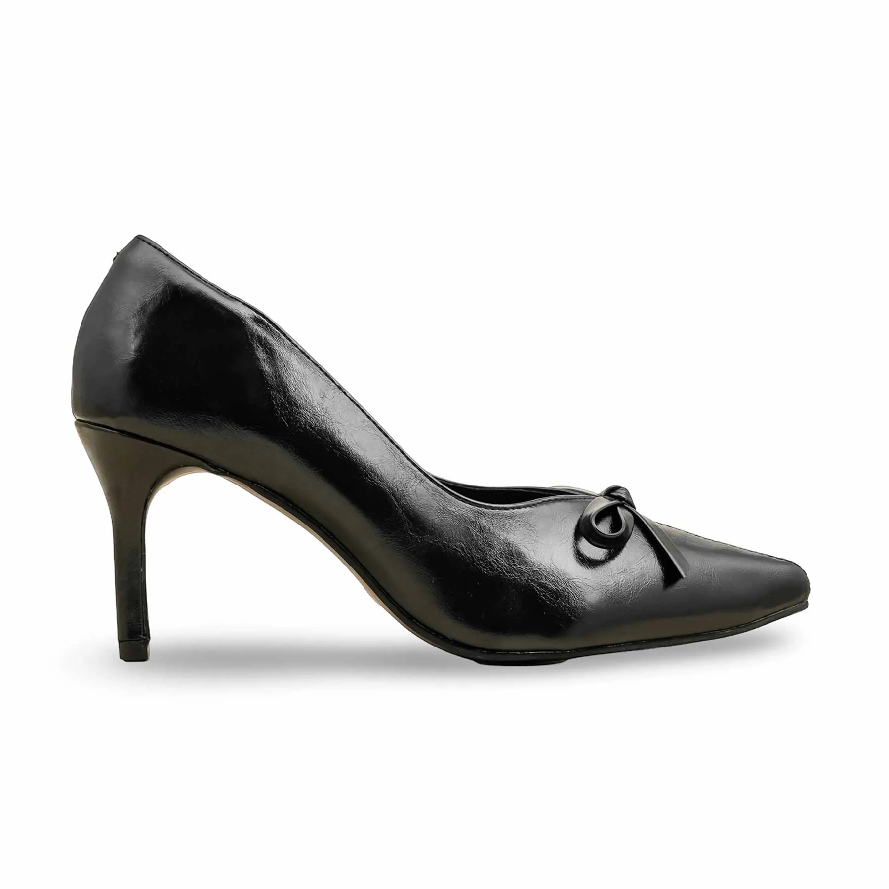 Weather Safe Gala Night Black Court Shoes For Women WN7527