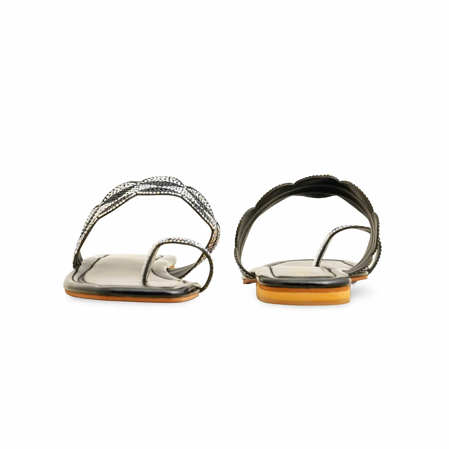 Shopping Mood Black Fancy Chappal FN0817