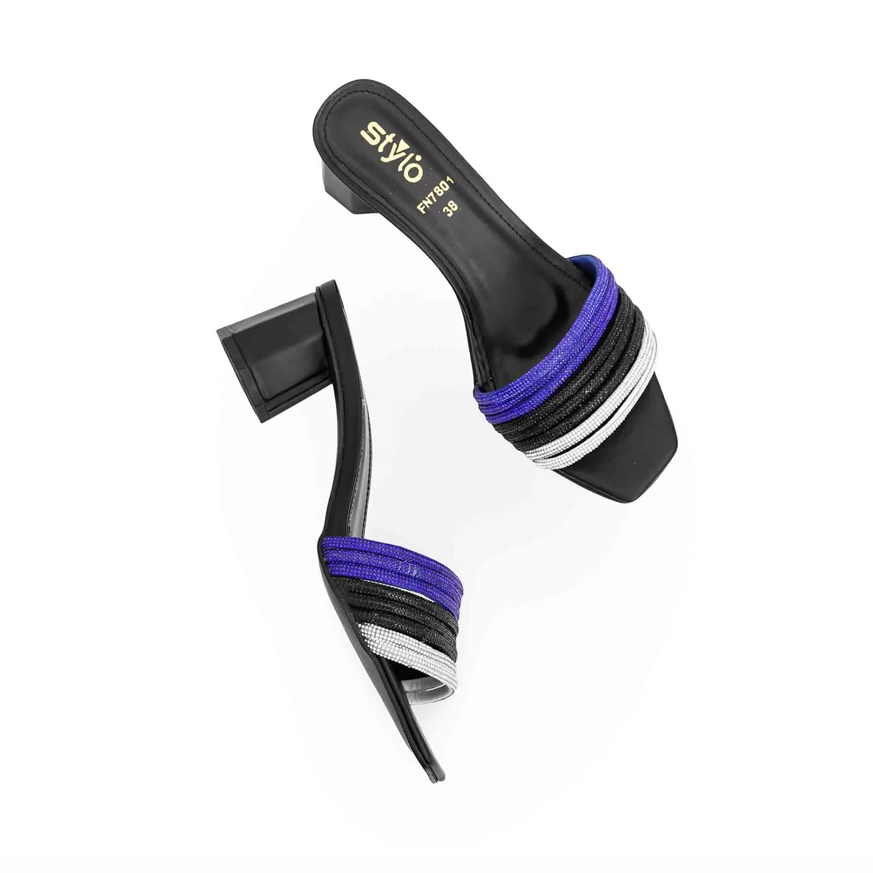 Black Fancy Slipper FN7801 Power Move Chic Pumps