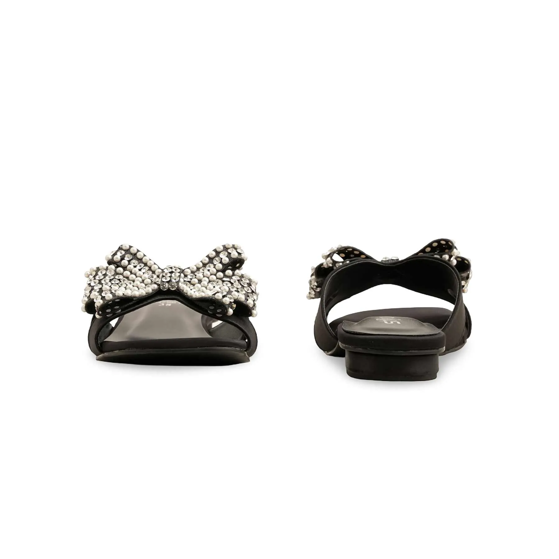 Black Fancy Slipper FN7961 Casual Wear Wave Path