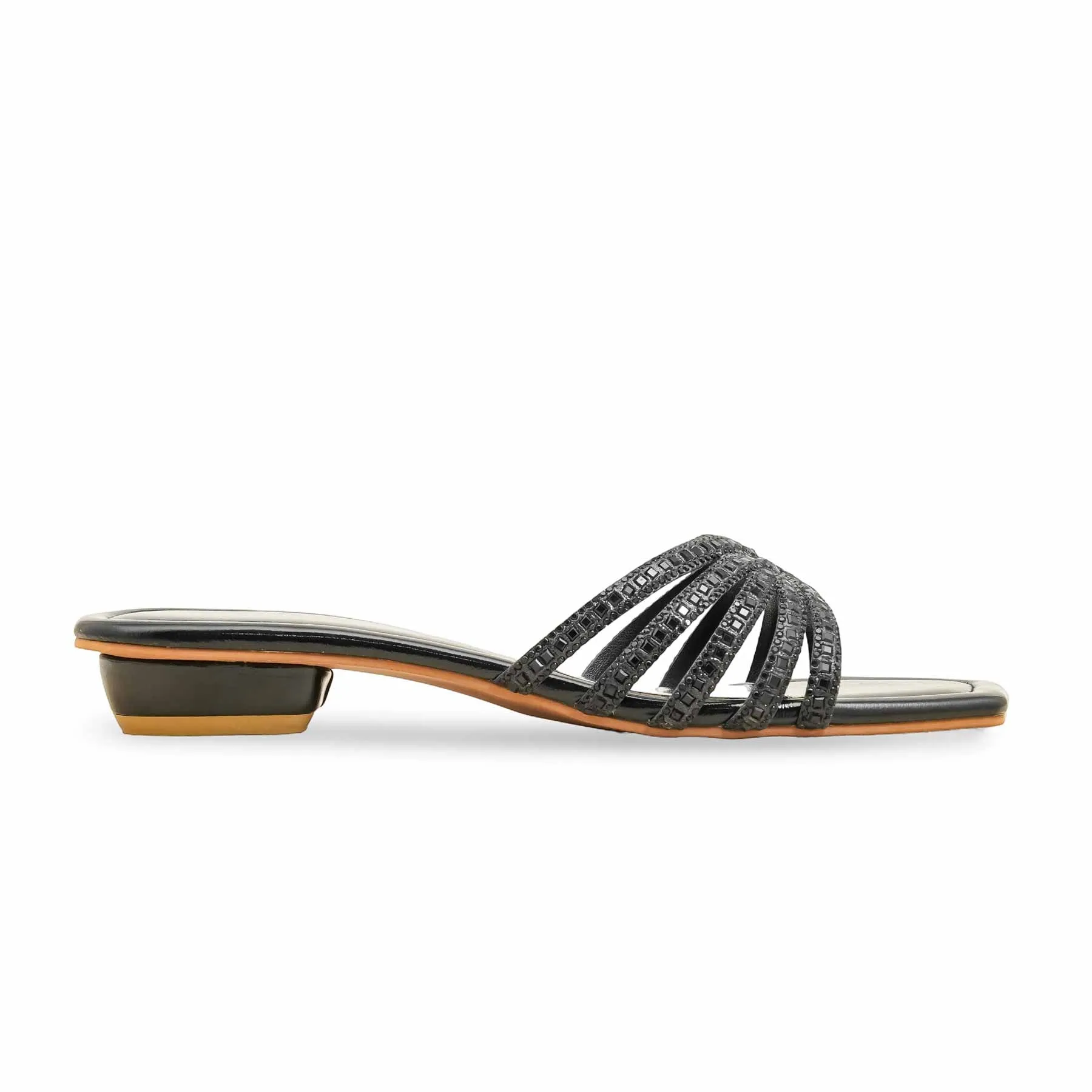 Black Fancy Slipper For Ladies FN8009 Body Spark