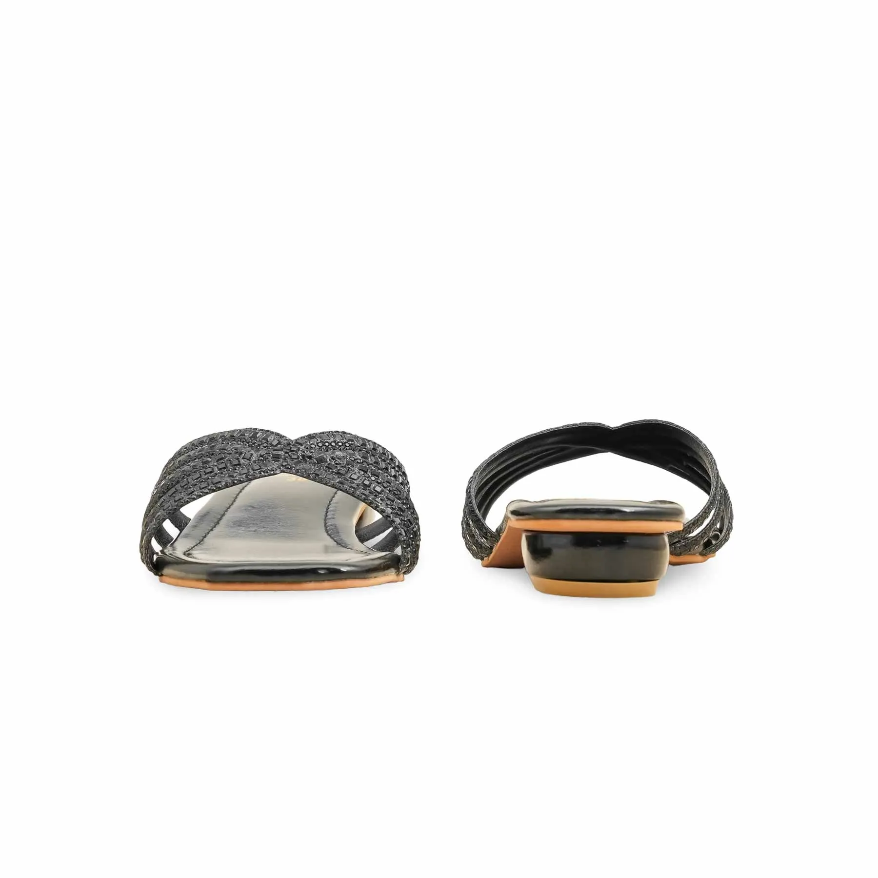 Black Fancy Slipper For Ladies FN8009 Versatile Glam