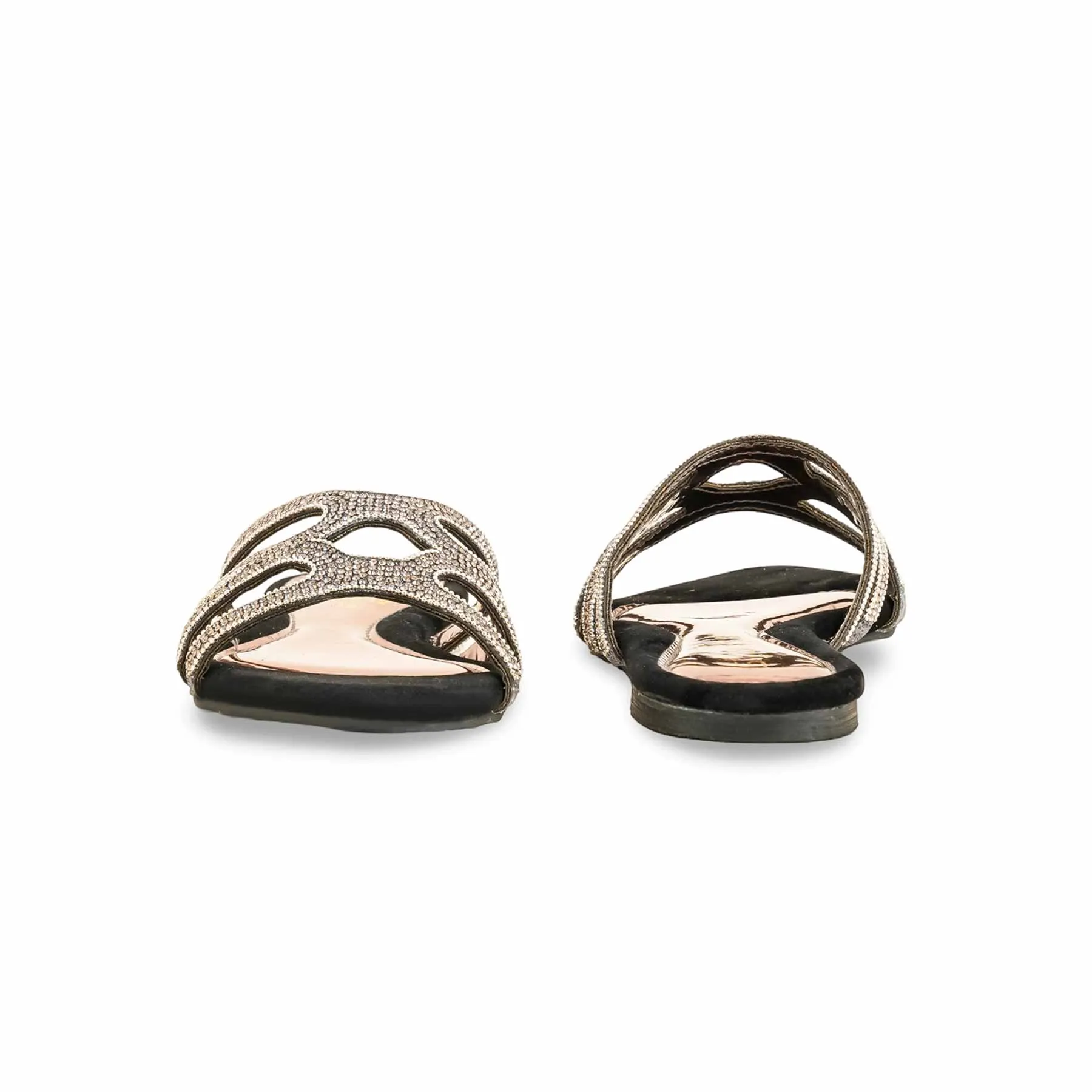 Black Fancy Slipper For Women FN7932 Gift Glow Relaxed Shoes