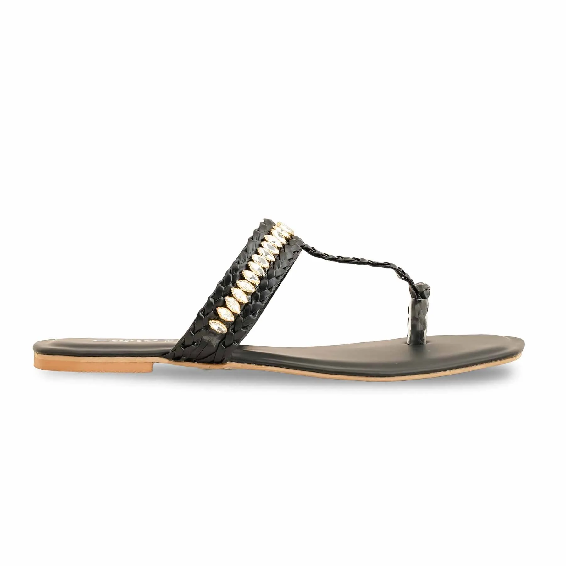Study Glow Roof Top Black Formal Chappal For Ladies FR0563
