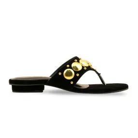 Black Formal Chappal FR0568 Help Walk Ceremony Glow