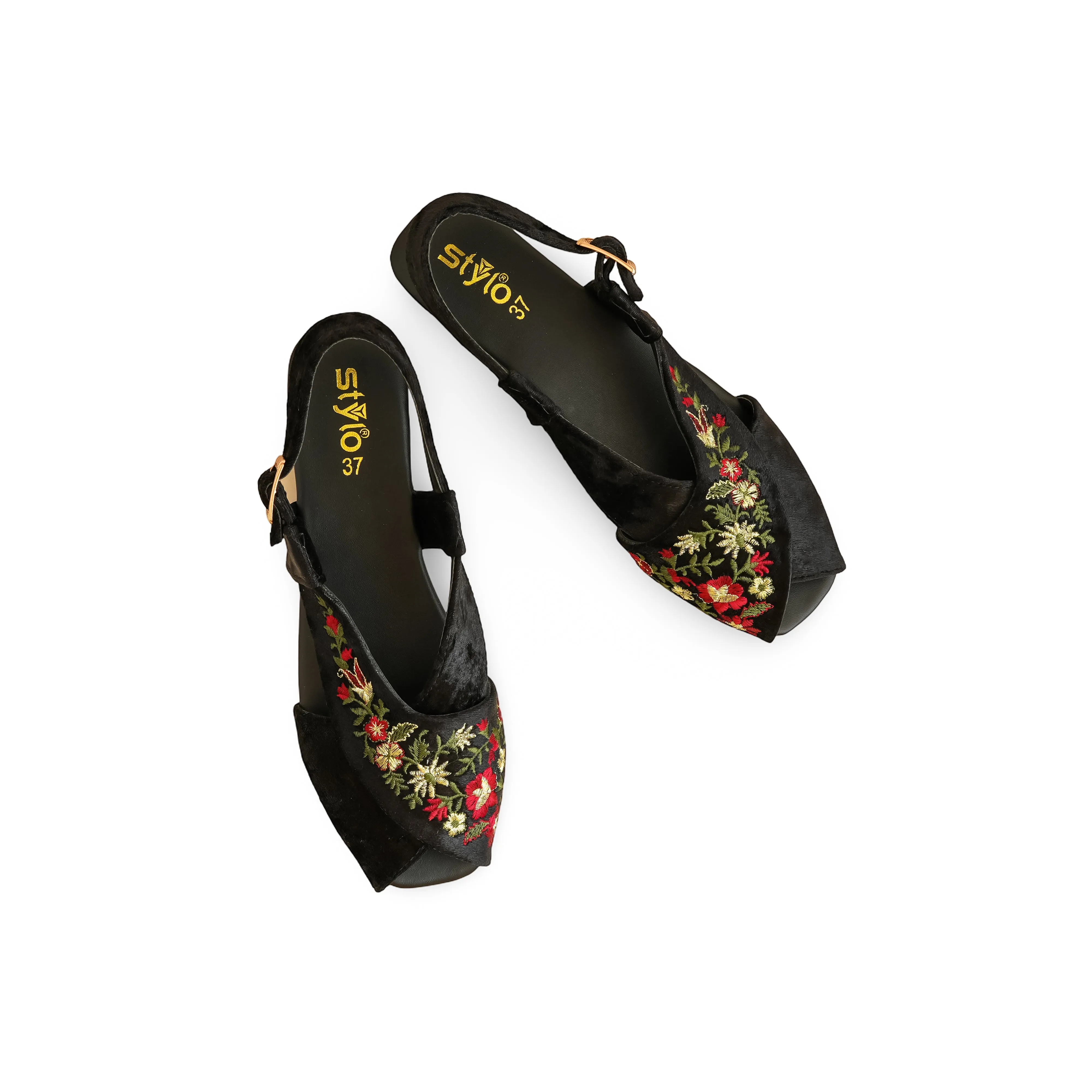 Black Formal Peshawari Chappal EC3183 Protective Toe Guard