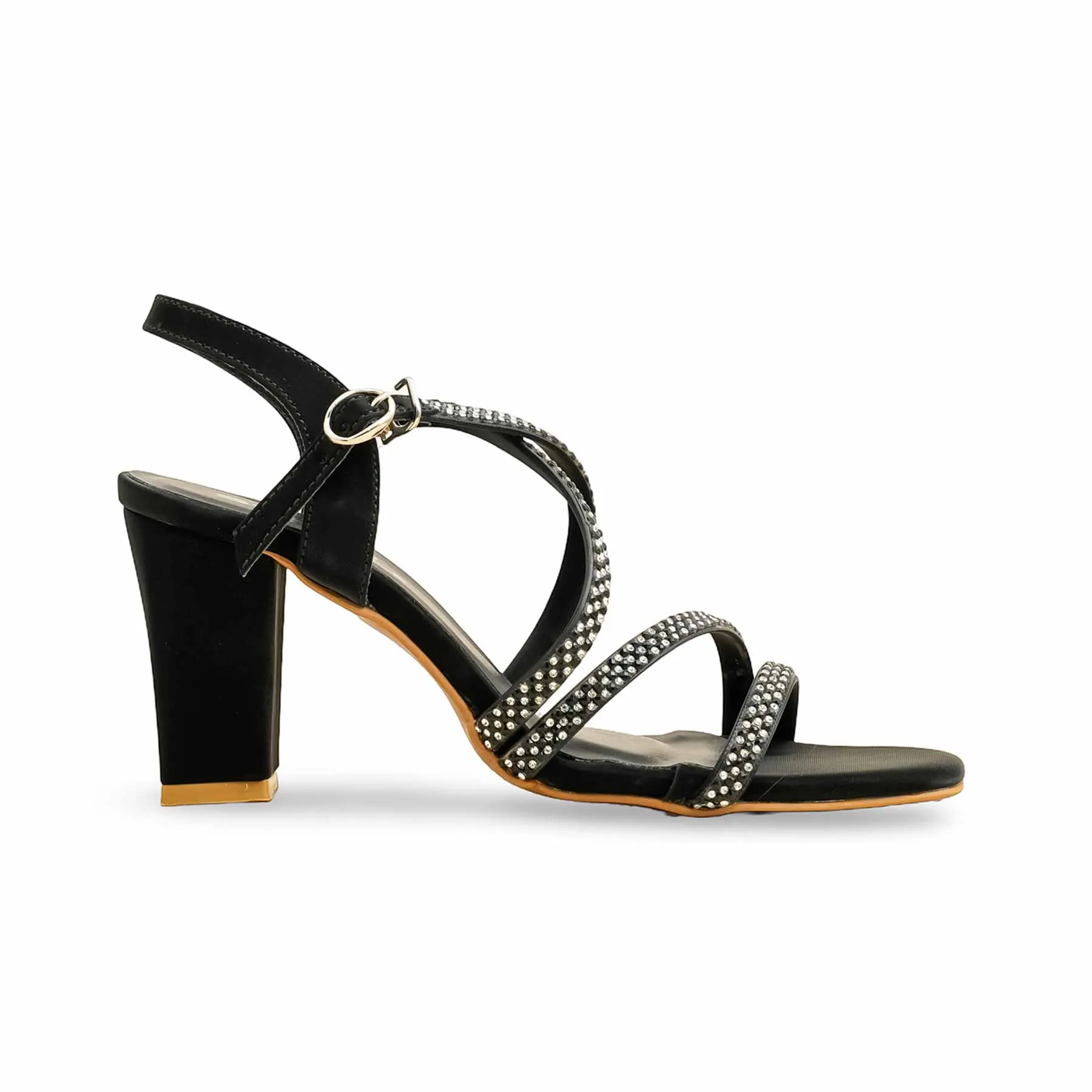Sleek Shape Black Formal Sandal FR5465