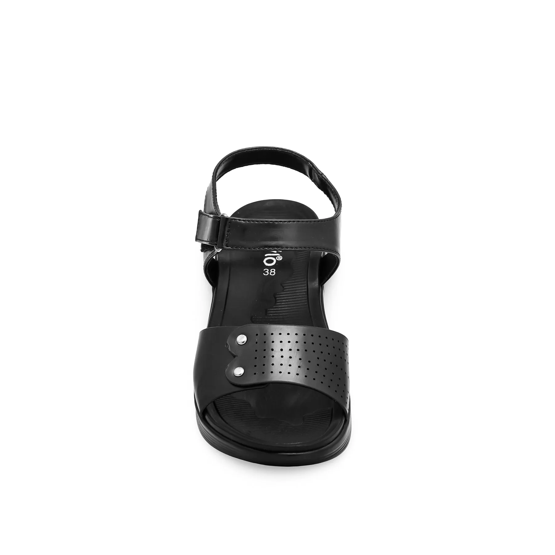 Black Formal Sandal PU0206 Runway Fit Long Leg Look