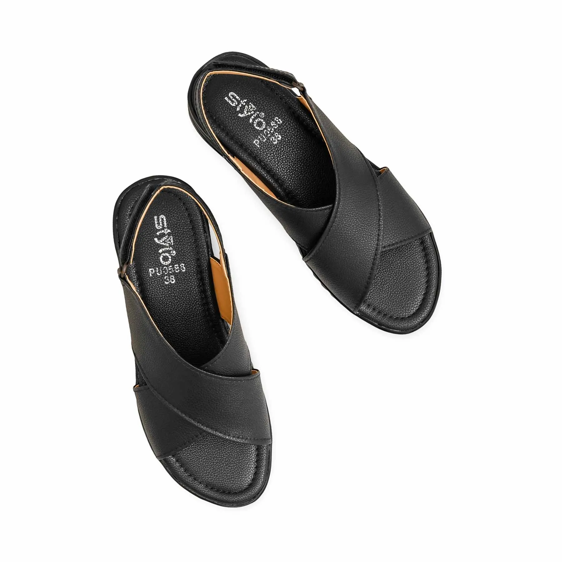 Quick Spark Fashionable Pumps Black Formal Sandal PU0588