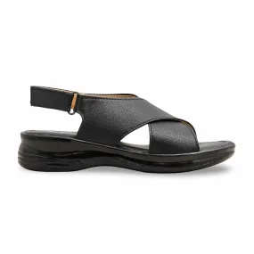 Effortless Style Open Toe Style Black Formal Sandal PU0588