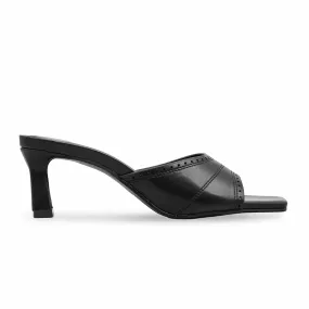 Black Formal Slipper For Ladies FR8414 Elegant Vibe Minimal Edge