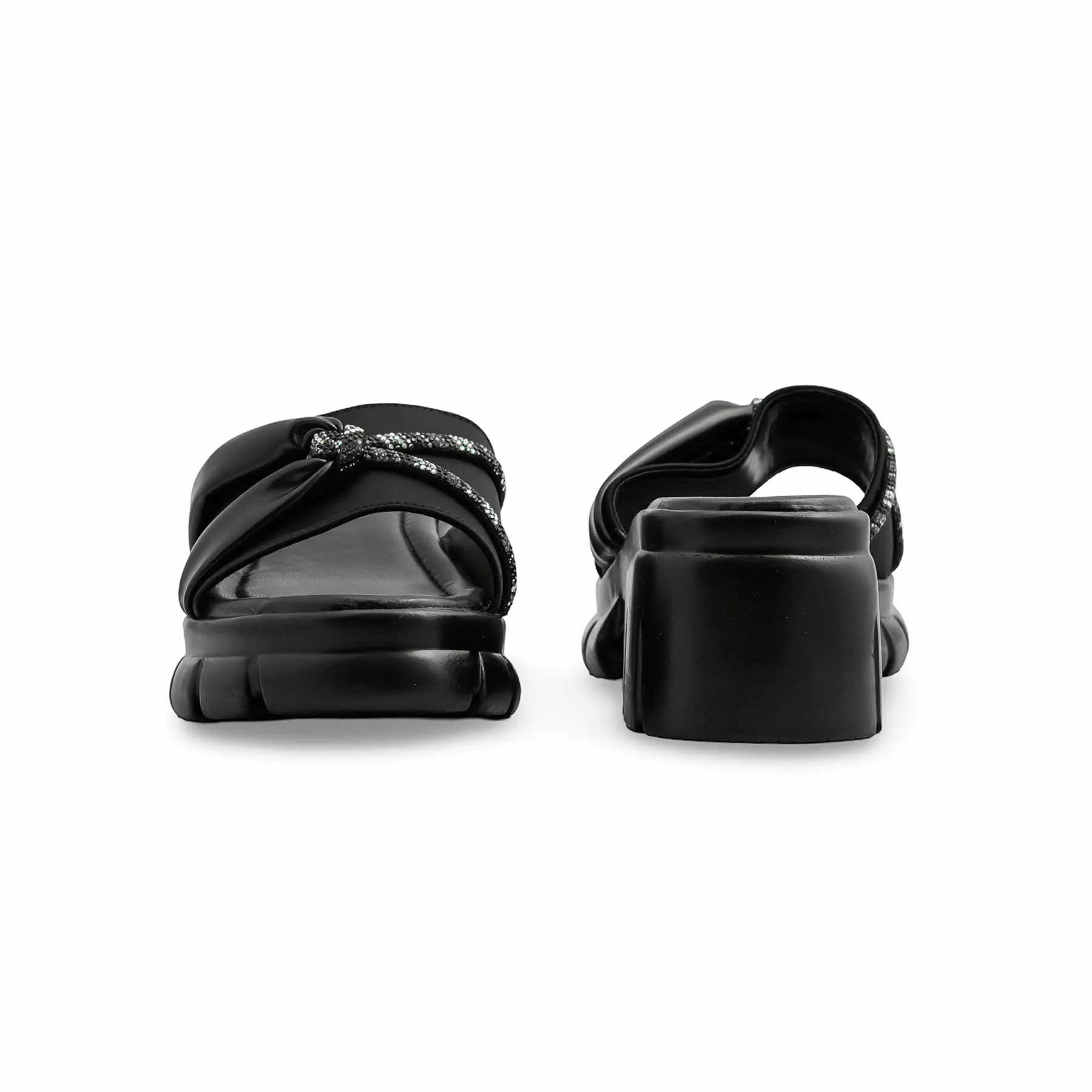 Comfortable Heel Smart Heels Black Formal Slipper PU0580