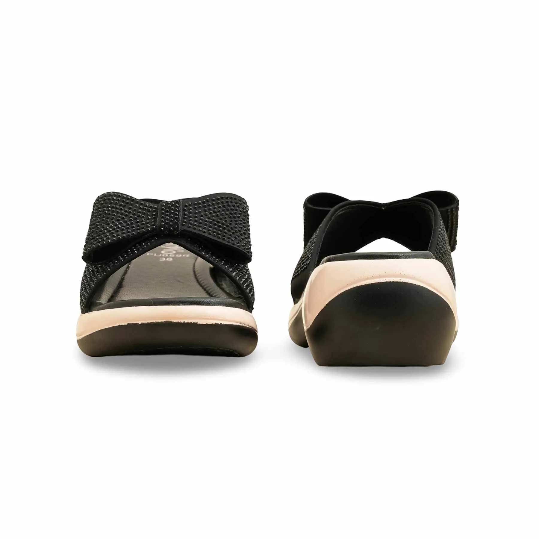 Korean Glow Casual Sandals Black Formal Slipper PU0596