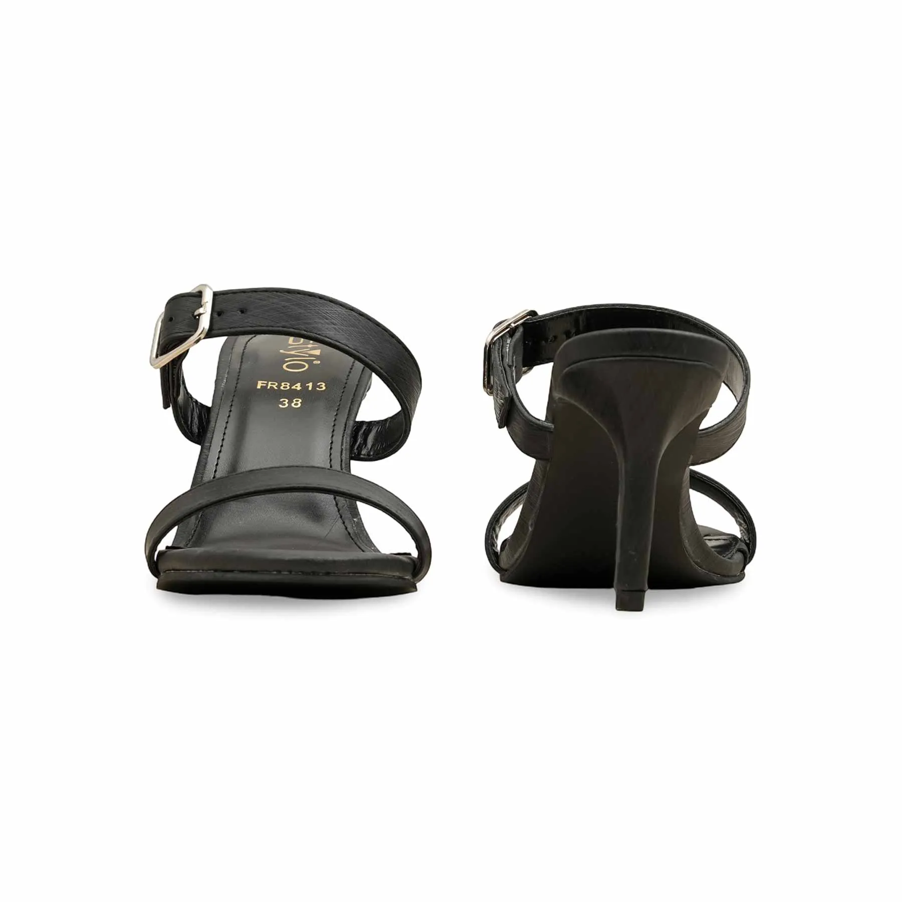 Low Arch Wedge Heel Black Formal Women Slipper FR8413