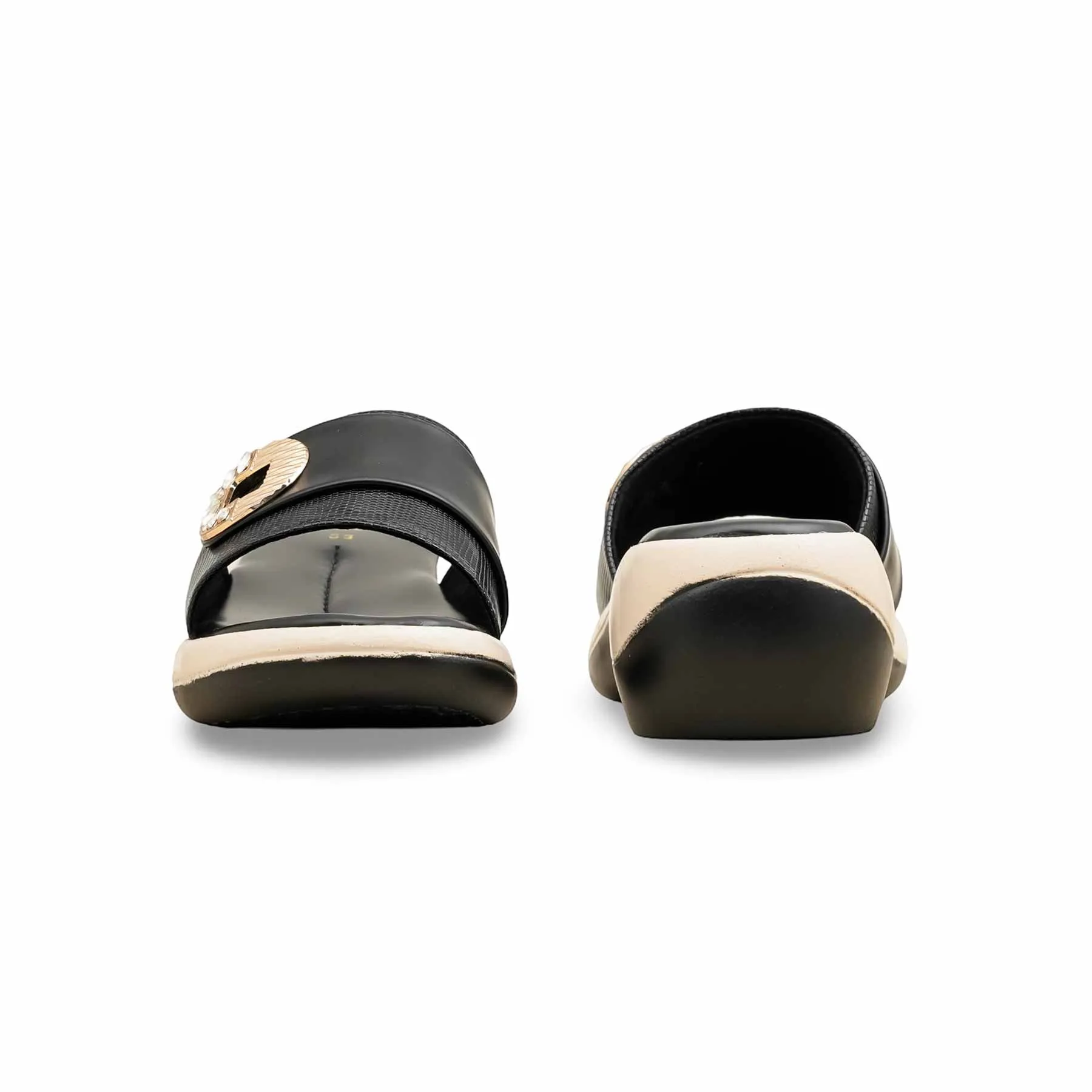 Black Formal Women Slipper PU0615 closed-toe