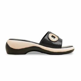 Anti Static Midsole flexible rubber Black Formal Women Slipper PU0615