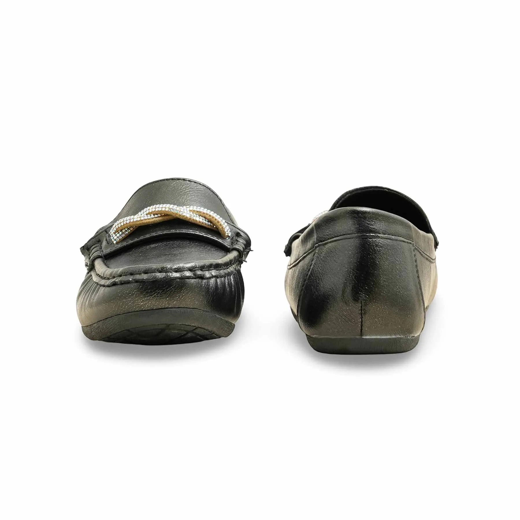 Dawn Glow House Shoe Black Moccasin WN4497