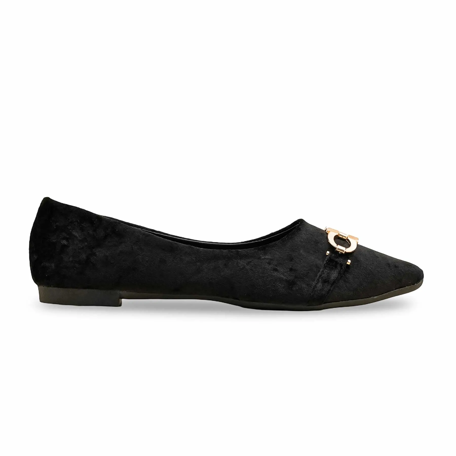 Weekend Fun Elastic laces Black Pumps For Ladies WN1294