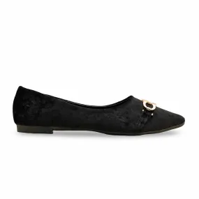 Weekend Fun Elastic laces Black Pumps For Ladies WN1294
